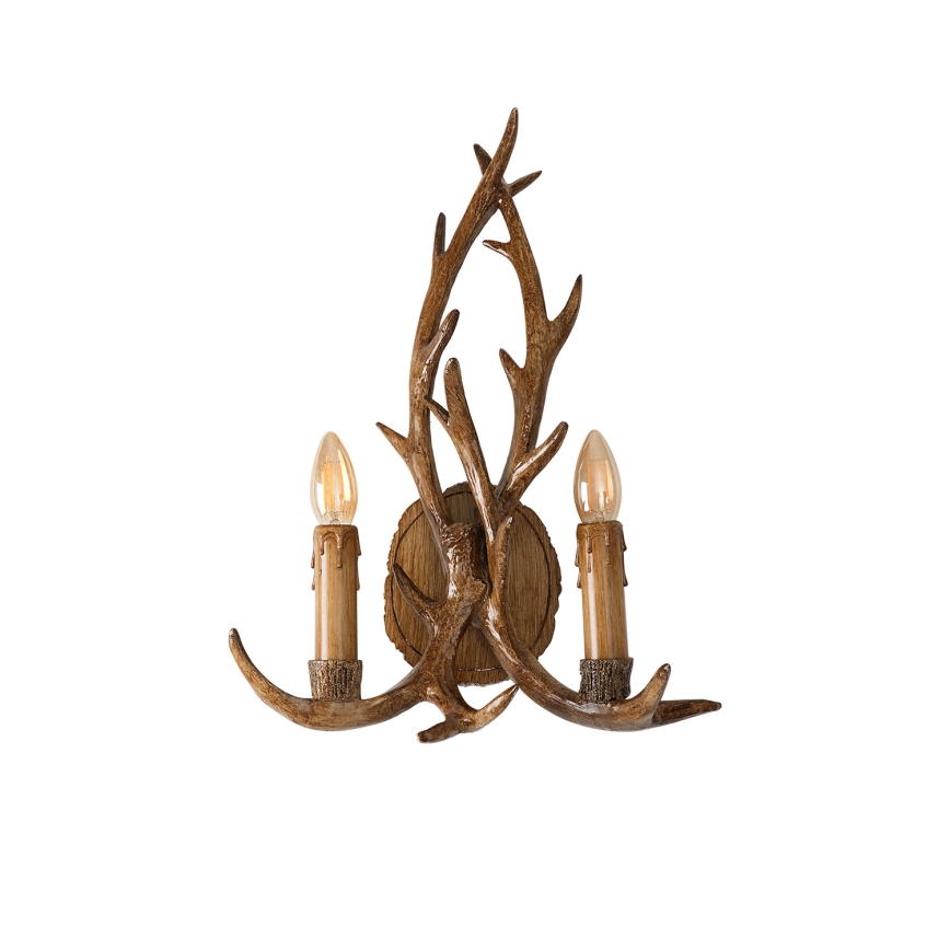 Brilagi - Aplique de pared DEER 2xE14/10W/230V con astas