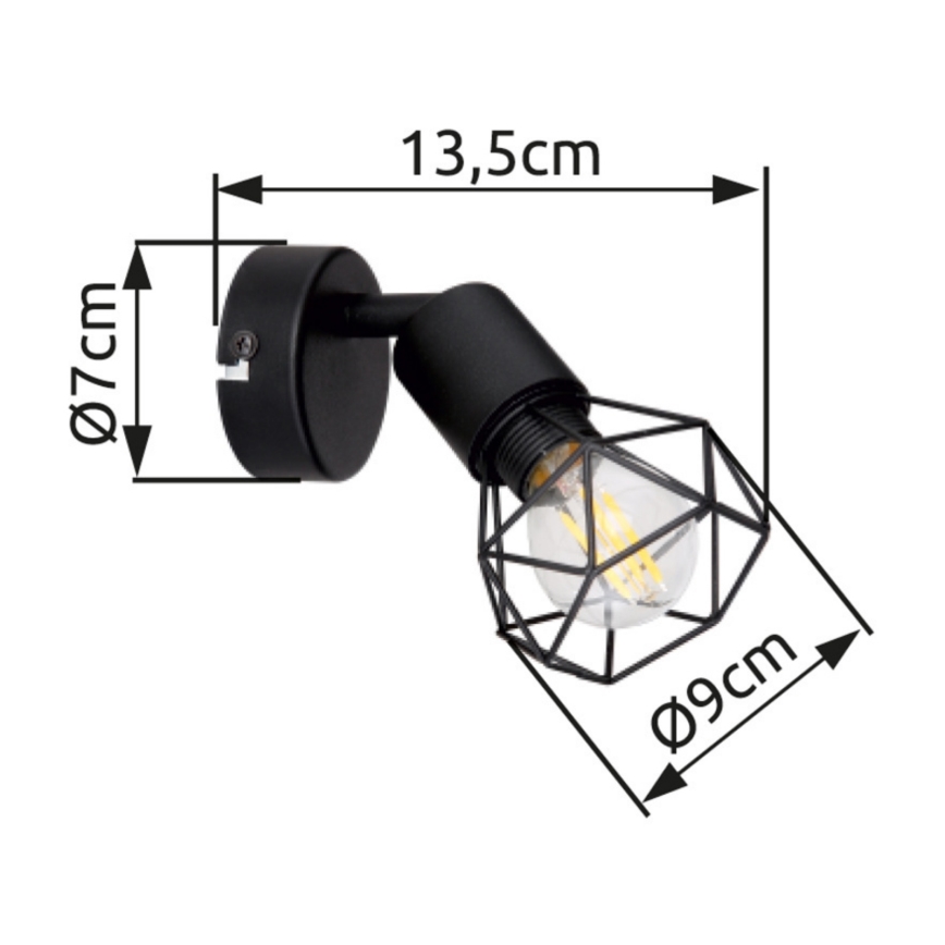 Brilagi - Aplique de pared direccional CAGE 1xE14/40W/230V