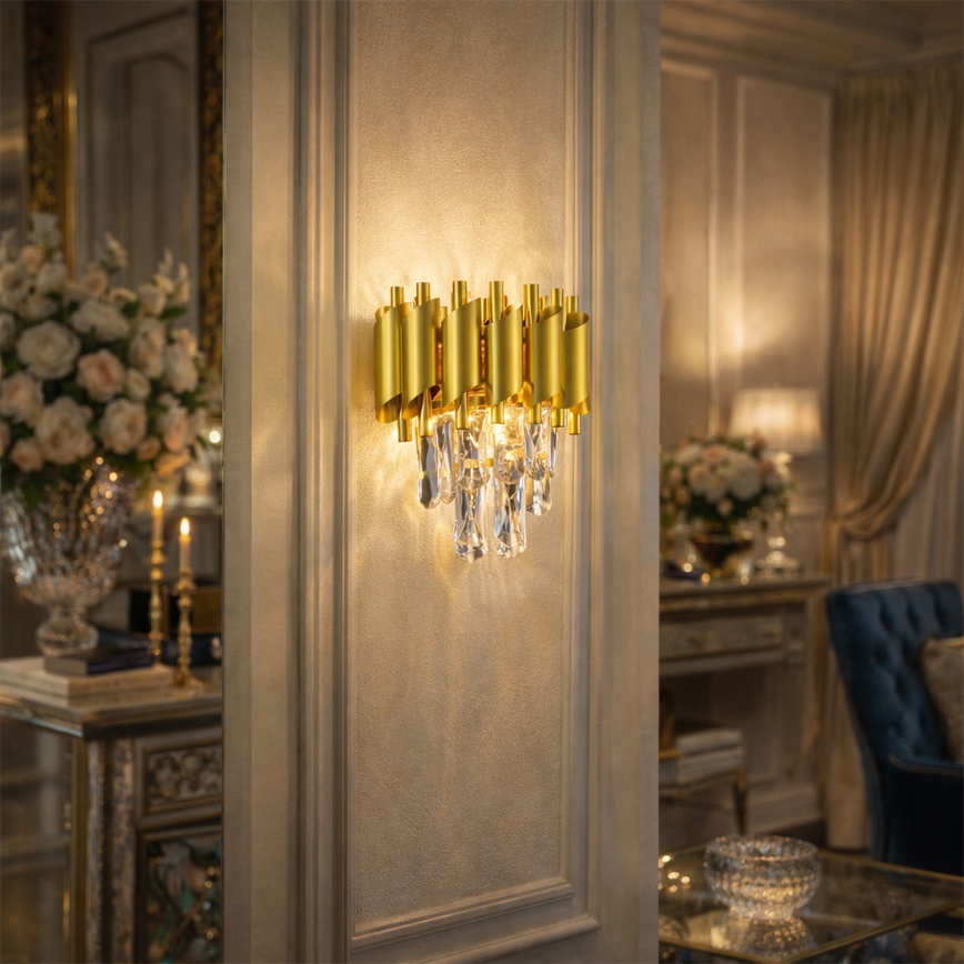 Brilagi - Aplique de pared ECLIPSE 2xE14/10W/230V dorado