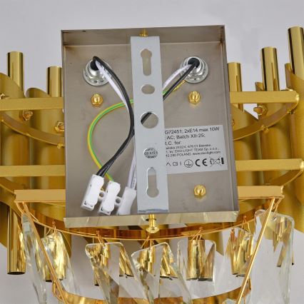 Brilagi - Aplique de pared ECLIPSE 2xE14/10W/230V dorado