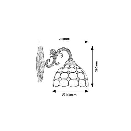 Brilagi - Aplique de pared estilo Tiffany con vitral DORAN 1xE27/40W/230V