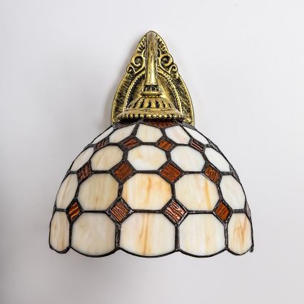 Brilagi - Aplique de pared estilo Tiffany con vitral DORAN 1xE27/40W/230V
