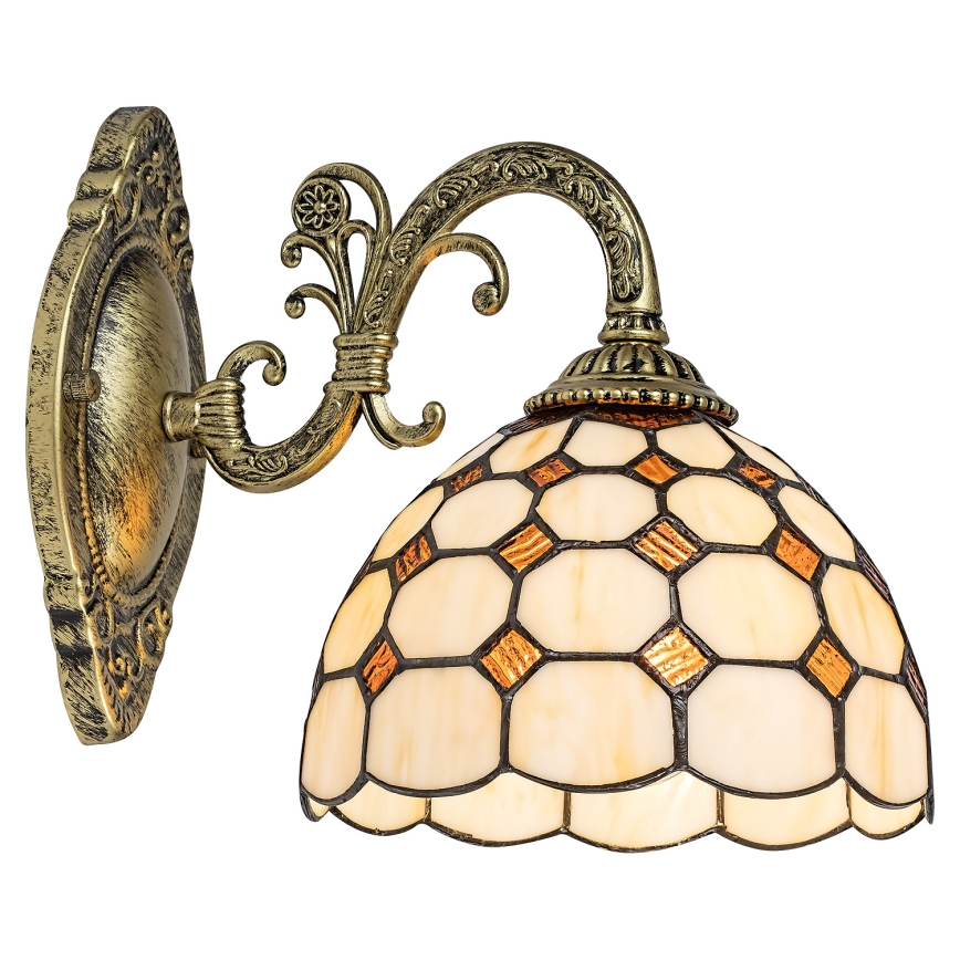 Brilagi - Aplique de pared estilo Tiffany con vitral DORAN 1xE27/40W/230V