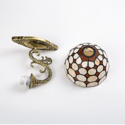 Brilagi - Aplique de pared estilo Tiffany con vitral DORAN 1xE27/40W/230V