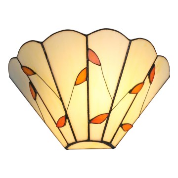 Brilagi - Aplique de pared estilo Tiffany con vitral FOLIA 1xE14/40W/230V