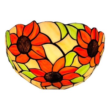 Brilagi - Aplique de pared estilo Tiffany con vitral SUNFLOWER 1xE14/40W/230V
