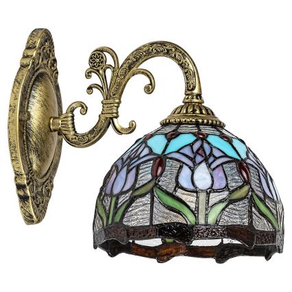 Brilagi - Aplique de pared estilo Tiffany en vitral LORAS 1xE27/40W/230V