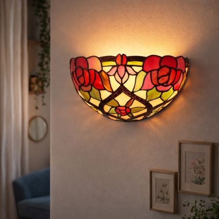 Brilagi - Aplique de pared estilo Tiffany GARLAN 1xE14/40W/230V