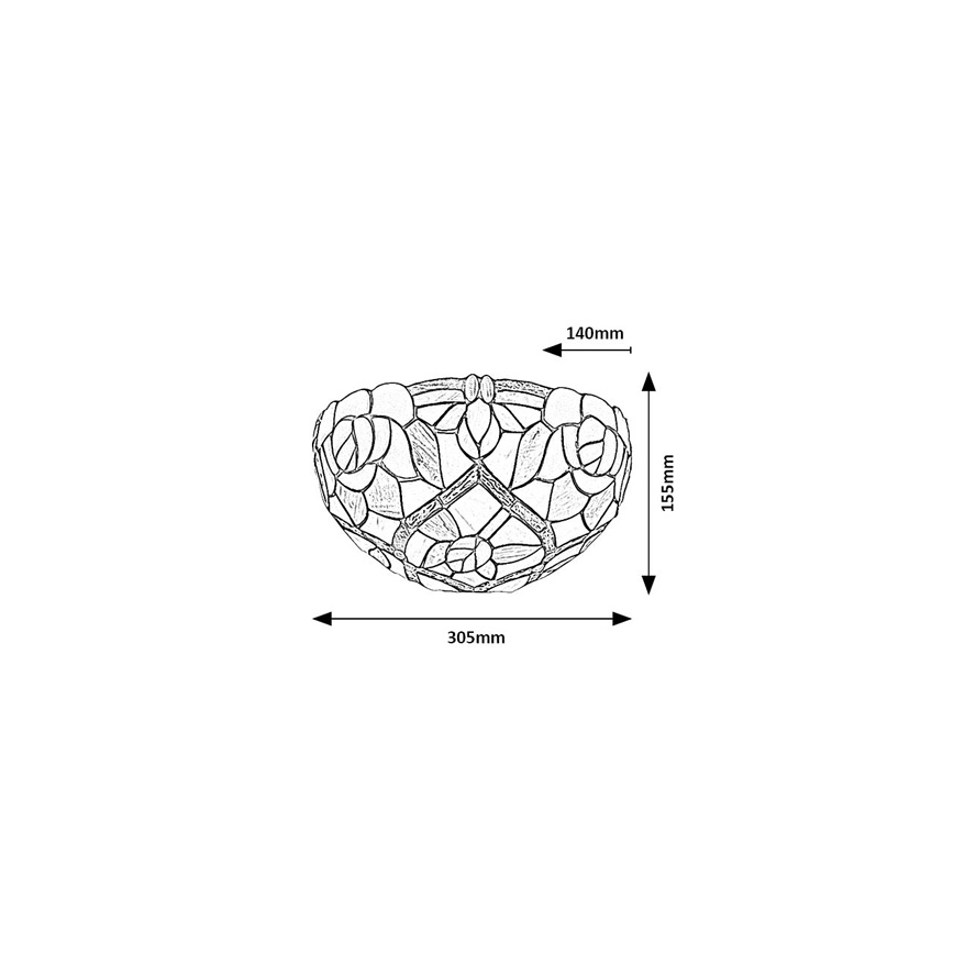 Brilagi - Aplique de pared estilo Tiffany GARLAN 1xE14/40W/230V