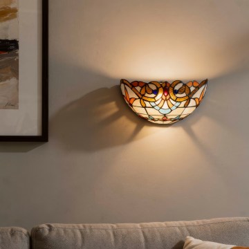 Brilagi - Aplique de pared estilo Tiffany MIRABELLA con vitral 1xE14/40W/230V