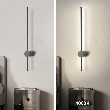 Brilagi - Aplique de pared exterior LED AURA LED/12W/230V 4000K IP54 65 cm antracita