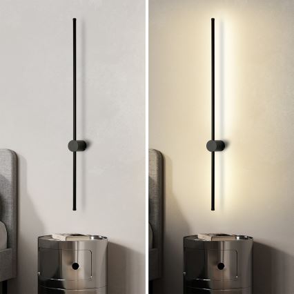 Brilagi - Aplique de pared LED para exterior AURA LED/20W/230V 4000K IP54 97 cm negro