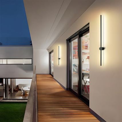 Brilagi - Aplique de pared LED para exterior AURA LED/20W/230V 4000K IP54 97 cm negro