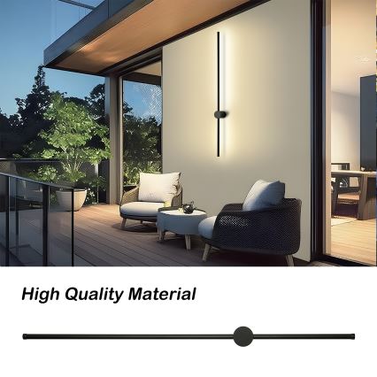 Brilagi - Aplique de pared LED para exterior AURA LED/20W/230V 4000K IP54 97 cm negro