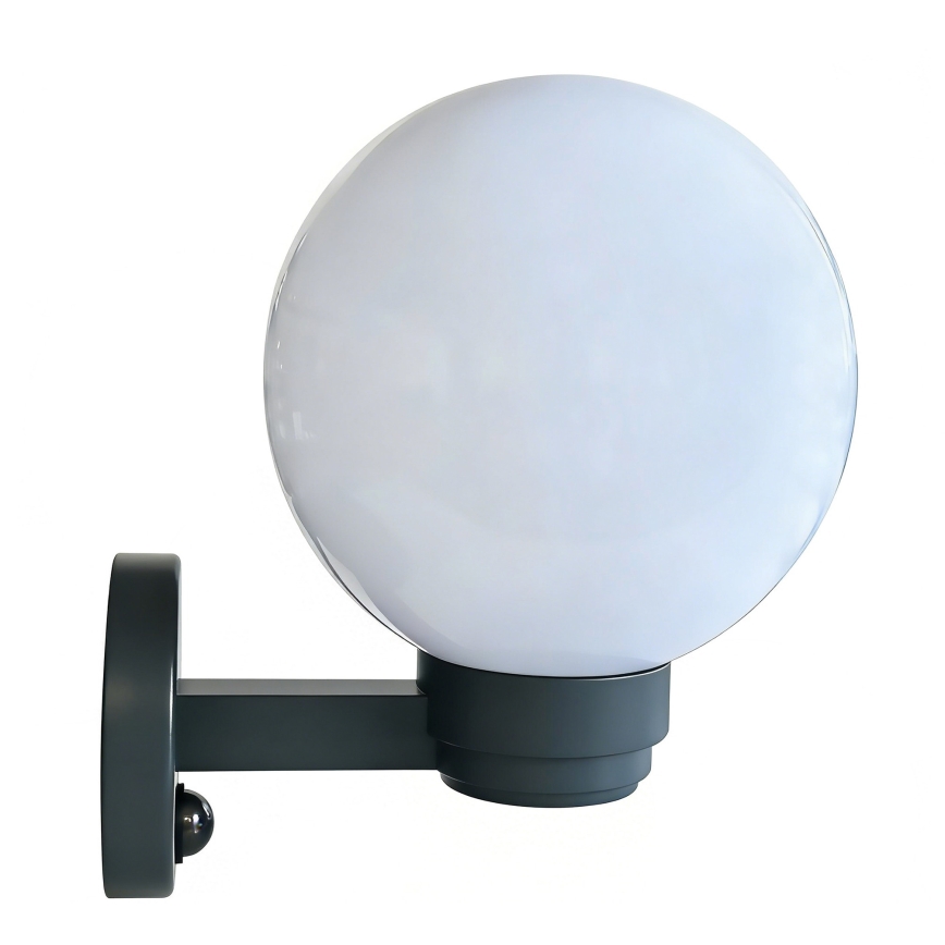 Brilagi - Aplique de pared exterior con sensor de movimiento HARBOR 1xE27/40W/230V IP33 antracita/blanco