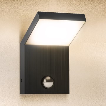 Brilagi - Aplique de pared exterior con sensor RIANO LED/8W/230V antracita IP65