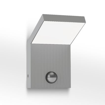 Brilagi - Aplique LED de exterior con sensor RIANO LED/8W/230V, acabado plateado, IP65