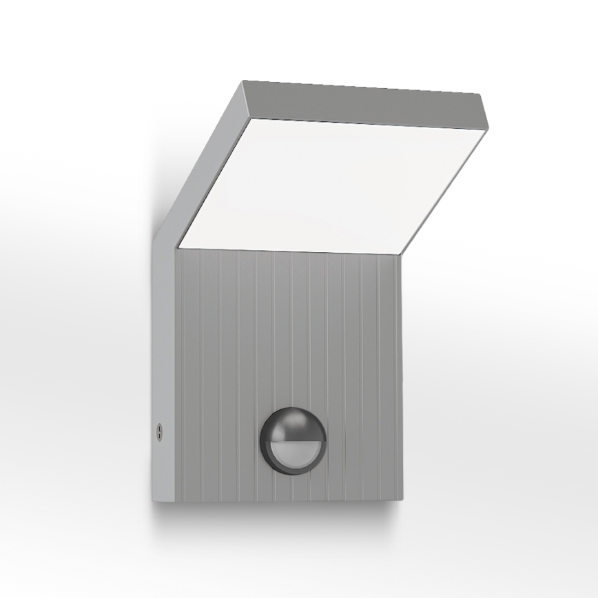 Brilagi - Aplique LED de exterior con sensor RIANO LED/8W/230V, acabado plateado, IP65