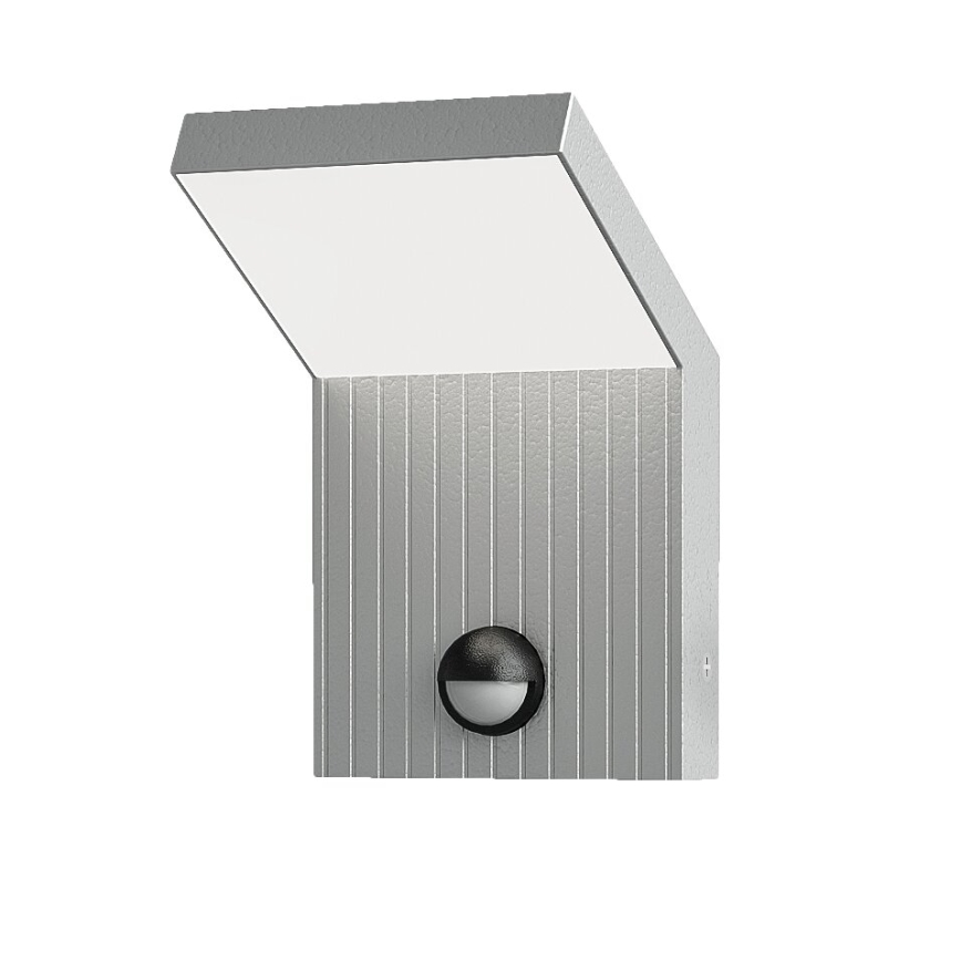 Brilagi - Aplique LED de exterior con sensor RIANO LED/8W/230V, acabado plateado, IP65