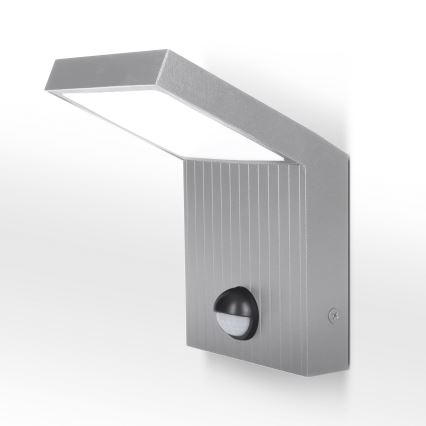 Brilagi - Aplique LED de exterior con sensor RIANO LED/8W/230V, acabado plateado, IP65