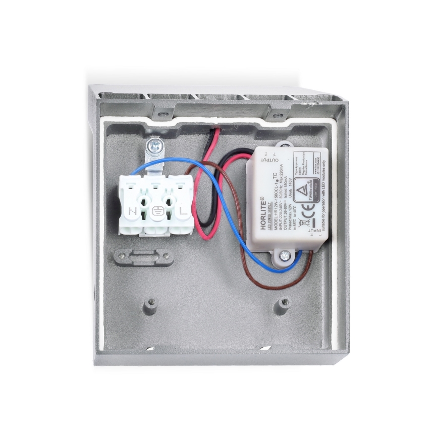 Brilagi - Aplique LED de exterior con sensor RIANO LED/8W/230V, acabado plateado, IP65
