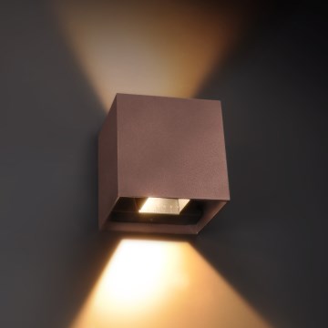 Brilagi - Aplique de pared exterior CUBE LED/6W/230V marrón IP54