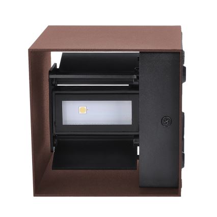 Brilagi - Aplique de pared exterior CUBE LED/6W/230V marrón IP54