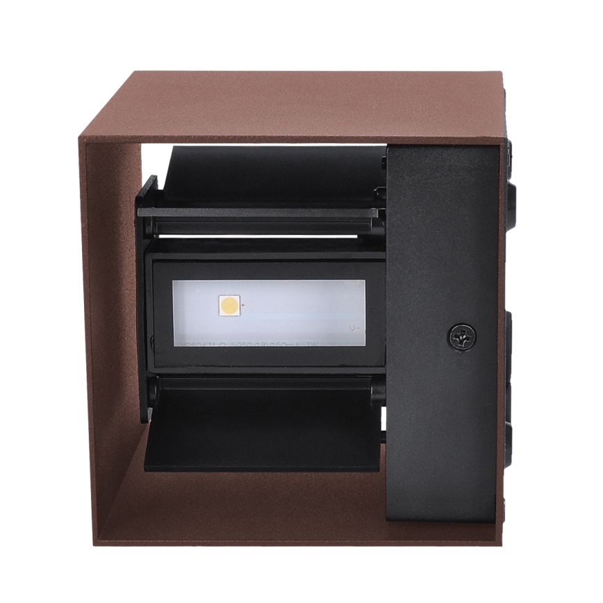 Brilagi - Aplique de pared exterior CUBE LED/6W/230V marrón IP54