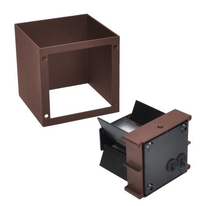 Brilagi - Aplique de pared exterior CUBE LED/6W/230V marrón IP54