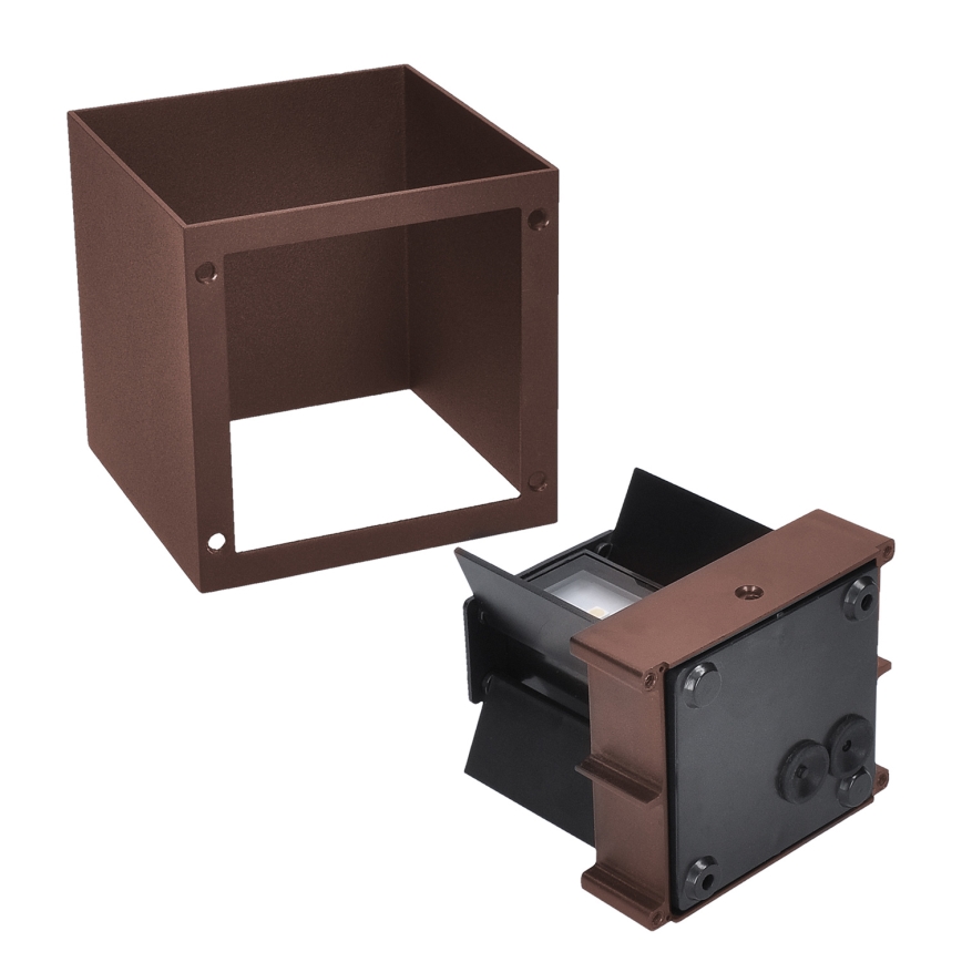 Brilagi - Aplique de pared exterior CUBE LED/6W/230V marrón IP54