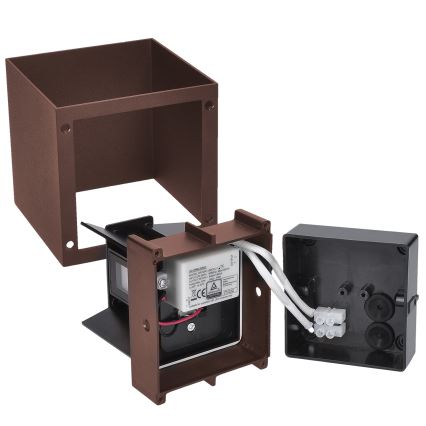 Brilagi - Aplique de pared exterior CUBE LED/6W/230V marrón IP54