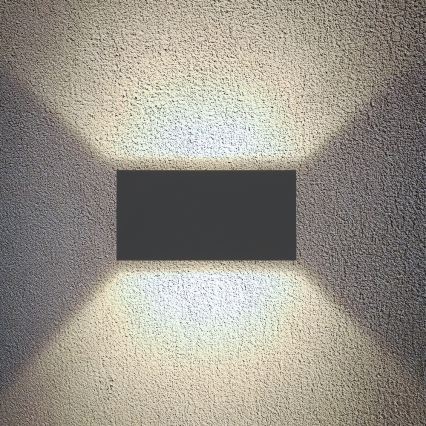 Brilagi - Aplique de pared exterior DOUBLE CUBE LED/12W/230V antracita IP65
