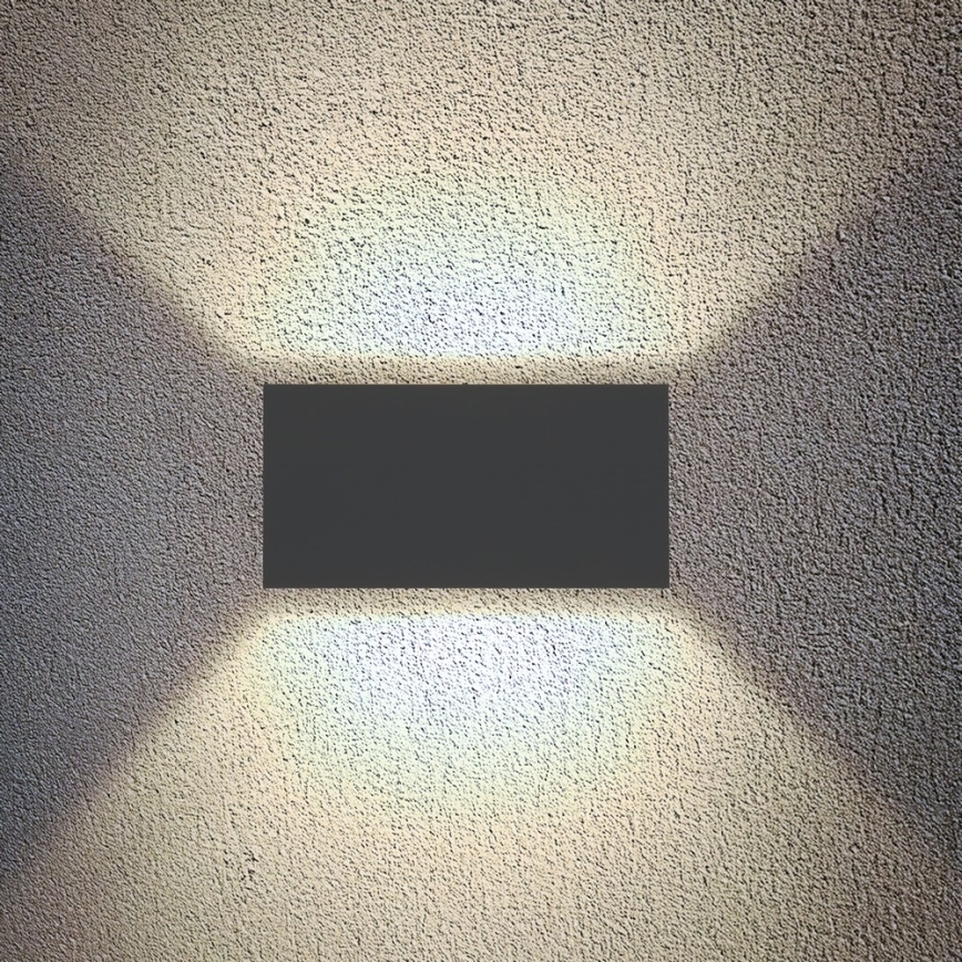 Brilagi - Aplique de pared exterior DOUBLE CUBE LED/12W/230V antracita IP65