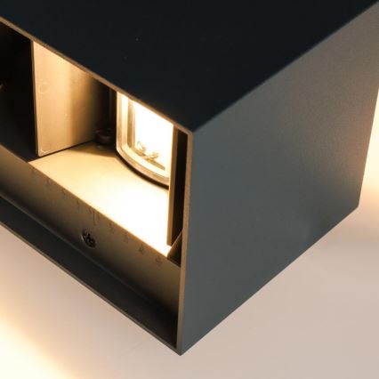 Brilagi - Aplique de pared exterior DOUBLE CUBE LED/12W/230V antracita IP65