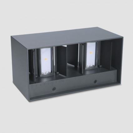 Brilagi - Aplique de pared exterior DOUBLE CUBE LED/12W/230V antracita IP65