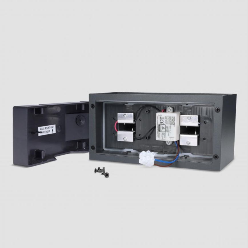 Brilagi - Aplique de pared exterior DOUBLE CUBE LED/12W/230V antracita IP65