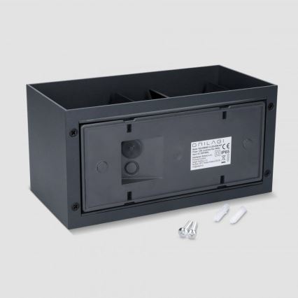 Brilagi - Aplique de pared exterior DOUBLE CUBE LED/12W/230V antracita IP65