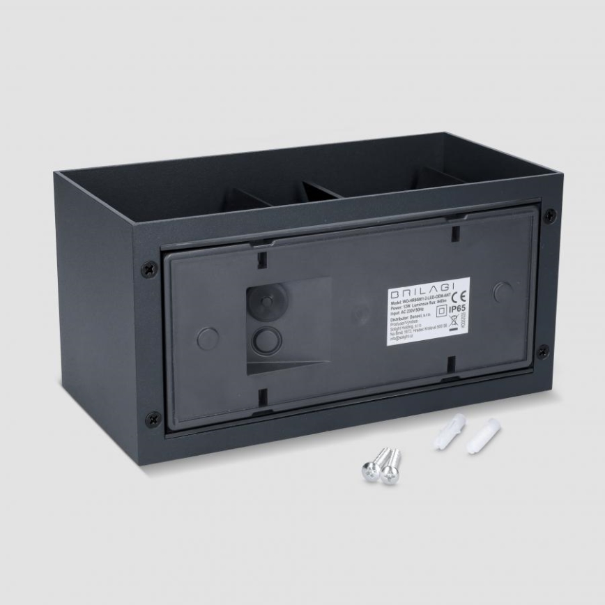 Brilagi - Aplique de pared exterior DOUBLE CUBE LED/12W/230V antracita IP65