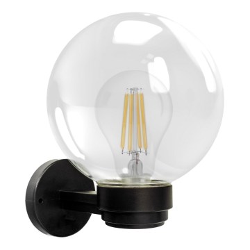 Brilagi - Aplique de pared exterior HARBOR 1xE27/40W/230V IP33 negro/transparente