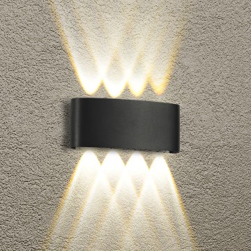 Brilagi - Aplique de pared exterior LED FLAREBOX LED/8W/230V, negro, IP65