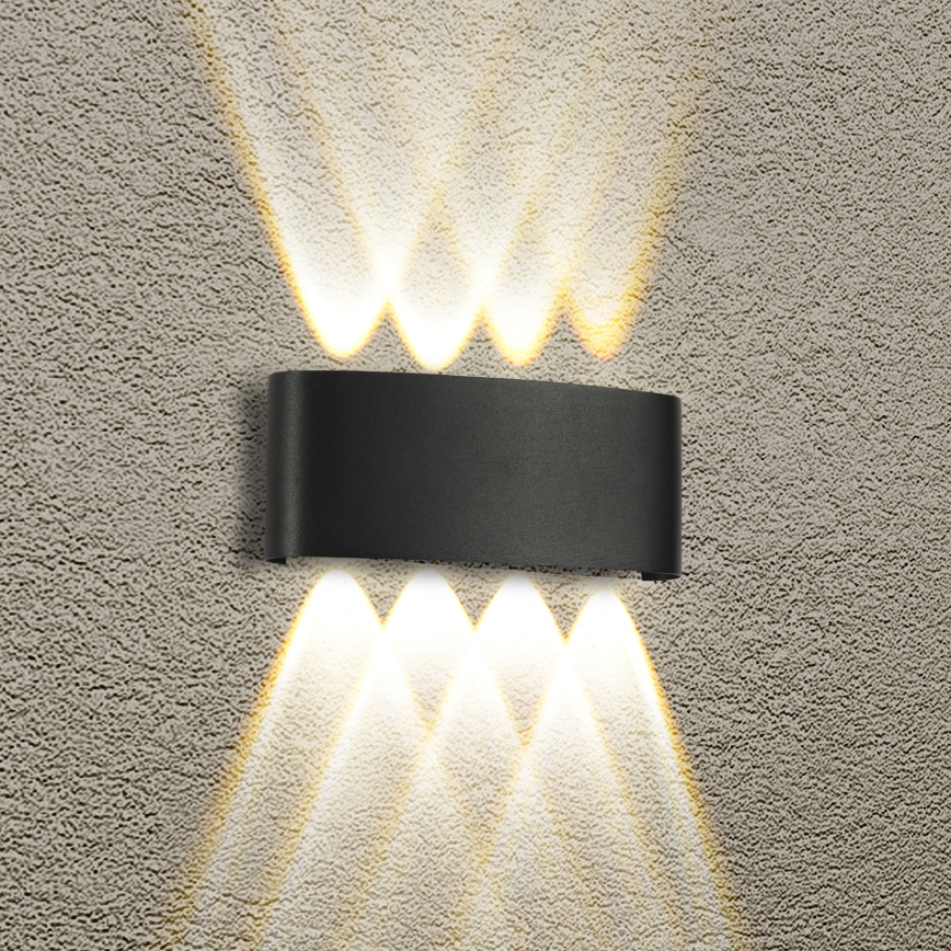 Brilagi - Aplique de pared exterior LED FLAREBOX LED/8W/230V, negro, IP65
