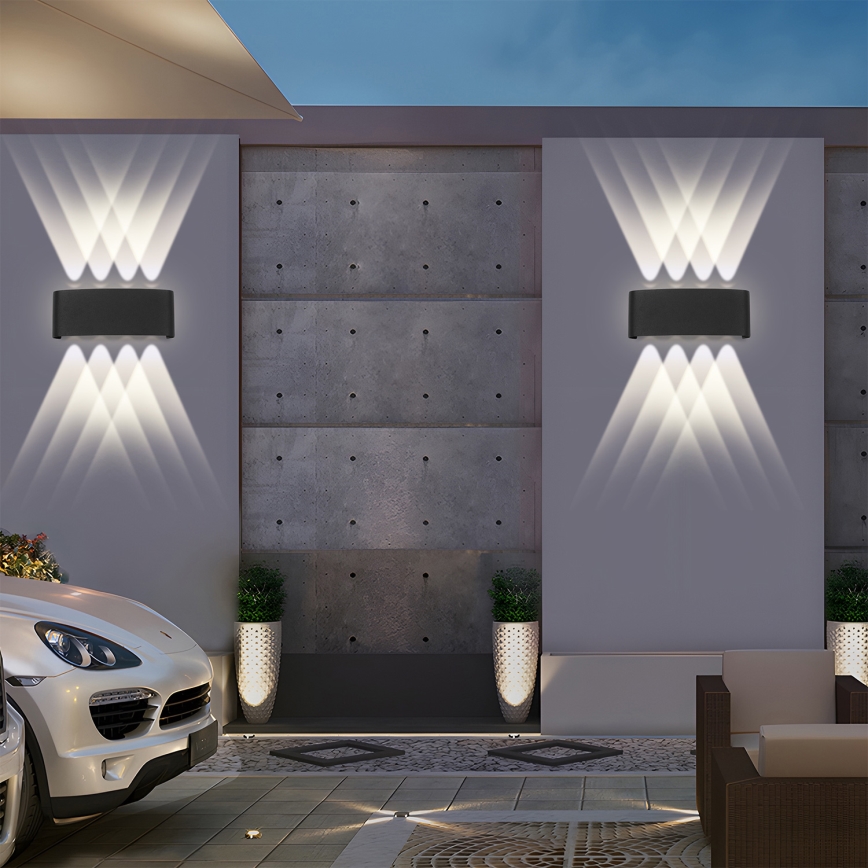 Brilagi - Aplique de pared exterior LED FLAREBOX LED/8W/230V, negro, IP65