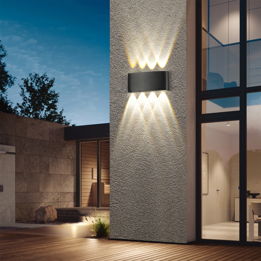 Brilagi - Aplique de pared exterior LED FLAREBOX LED/8W/230V, negro, IP65