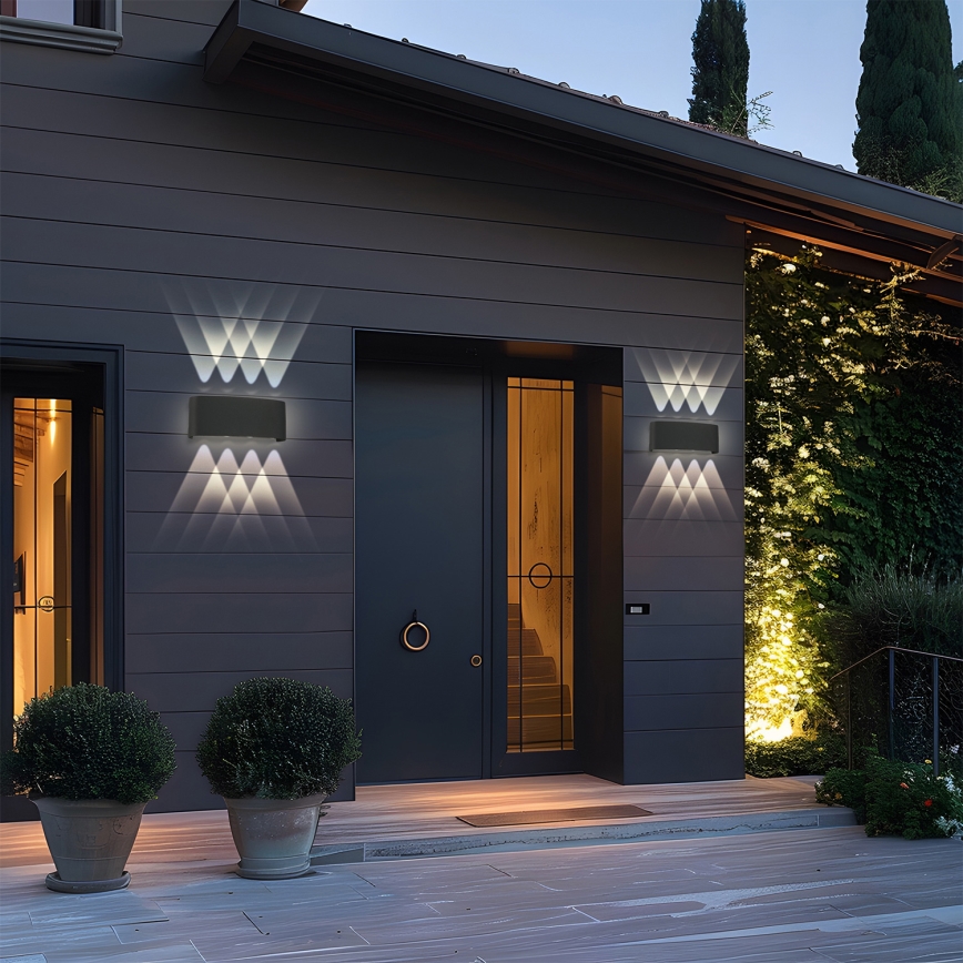 Brilagi - Aplique de pared exterior LED FLAREBOX LED/8W/230V, negro, IP65