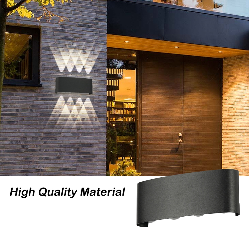 Brilagi - Aplique de pared exterior LED FLAREBOX LED/8W/230V, negro, IP65