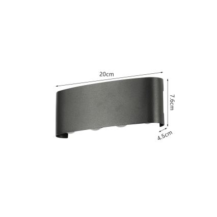 Brilagi - Aplique de pared exterior LED FLAREBOX LED/8W/230V, negro, IP65