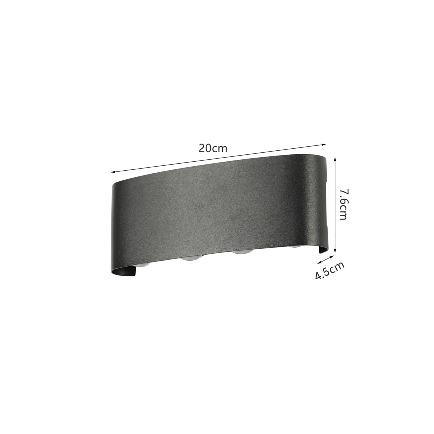 Brilagi - Aplique de pared exterior LED FLAREBOX LED/8W/230V, negro, IP65