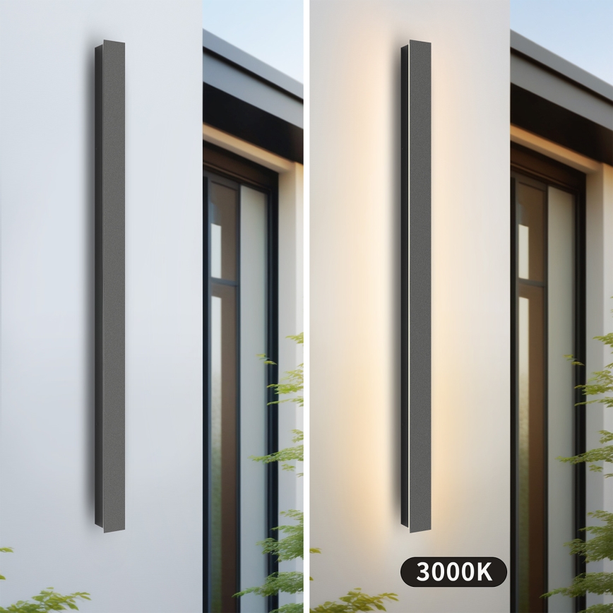 Brilagi - Aplique de pared exterior LED LINEAR LED/22W/230V 3000K IP65 100 cm antracita