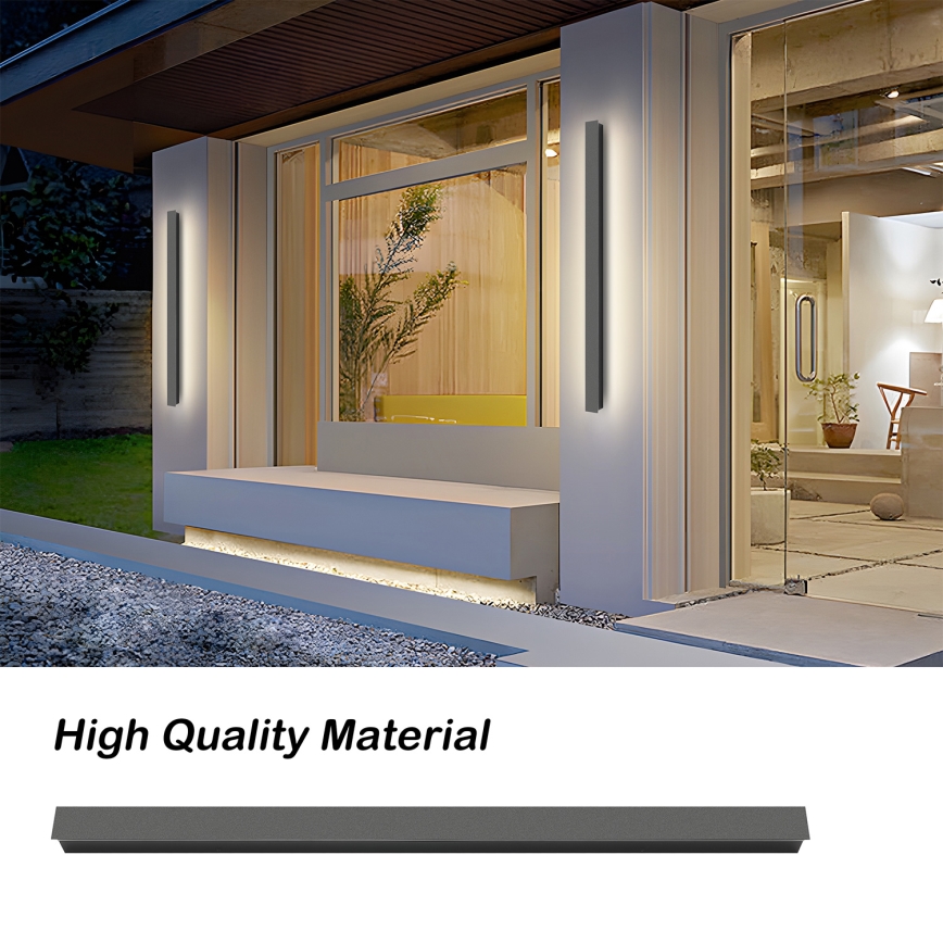 Brilagi - Aplique de pared exterior LED LINEAR LED/22W/230V 3000K IP65 100 cm antracita