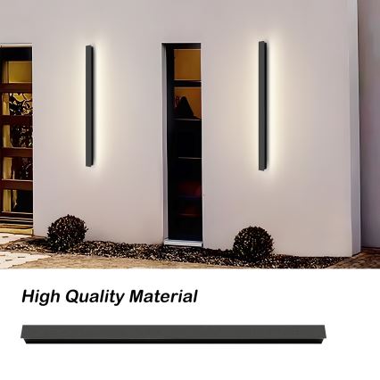 Brilagi - Aplique mural exterior LED LINEAR LED/22W/230V 3000K IP65 100 cm negro